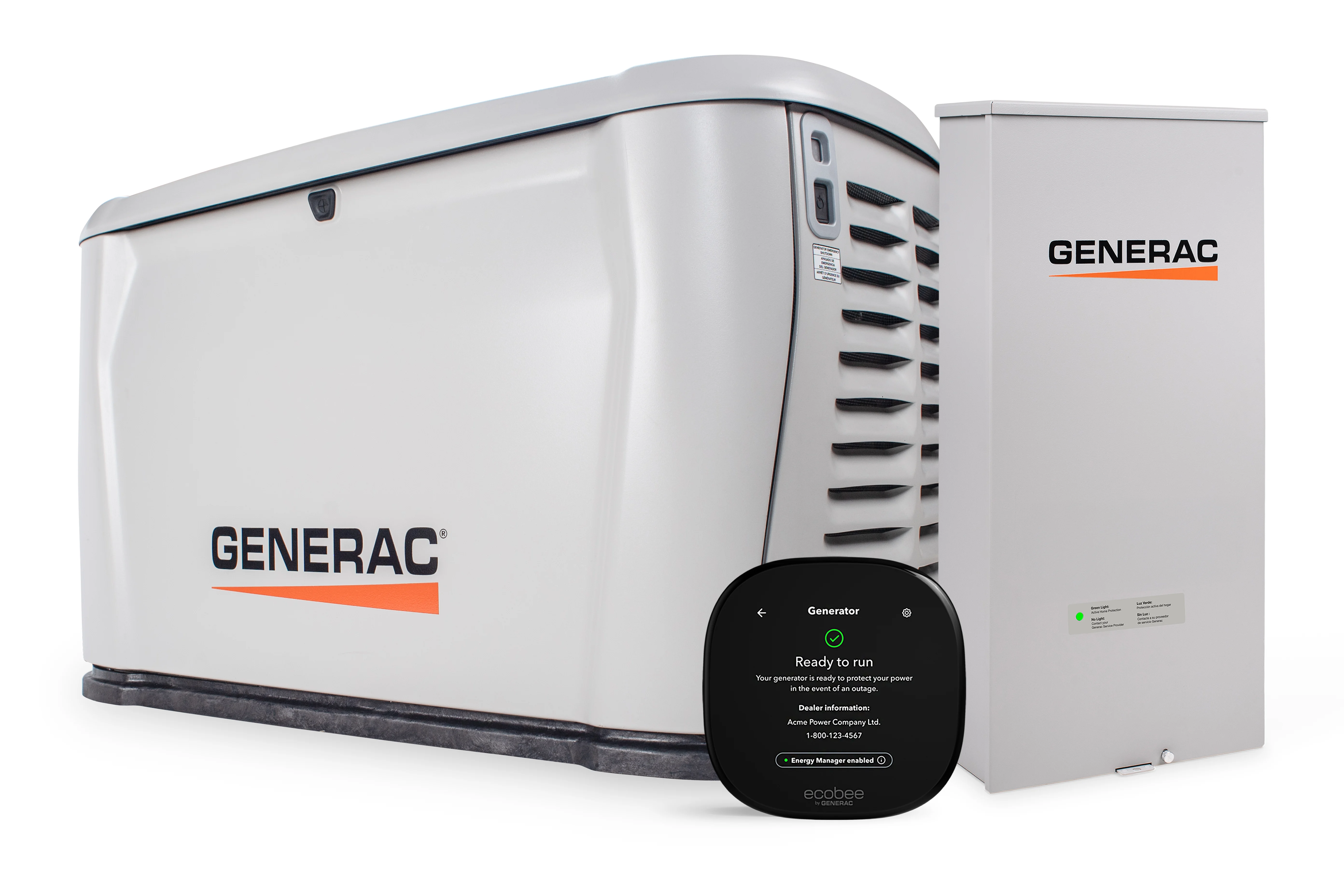 Standby Generator, 28kW with Transfer Switch and ecobee Smart Thermostat | Cellular